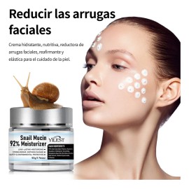 Crema Facial Hidratante YILEST 92% Baba de Caracol Antiarrugas Día Noche