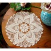 Beige 11 Inch Round 100% HANDMADE Crochet Lace Placemats Doilies
