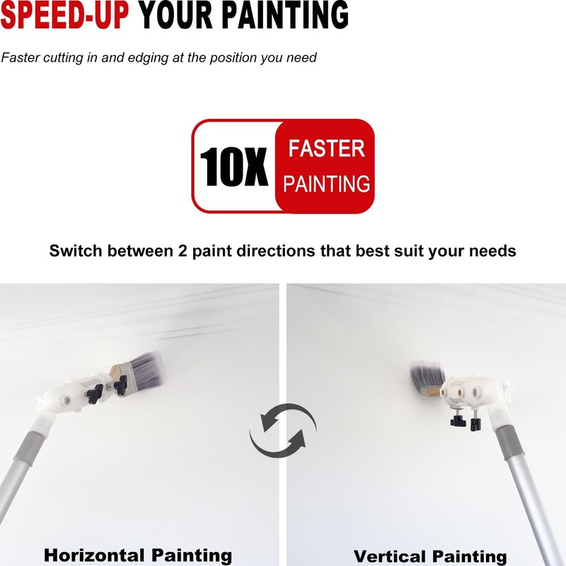 Multi Angle Paint Brush Extender V2, Long Handle Paint Brush,