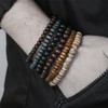 ALRNBY Mens Beaded Bracelet Wooden Bead Bracelet Set Stackable Elastic