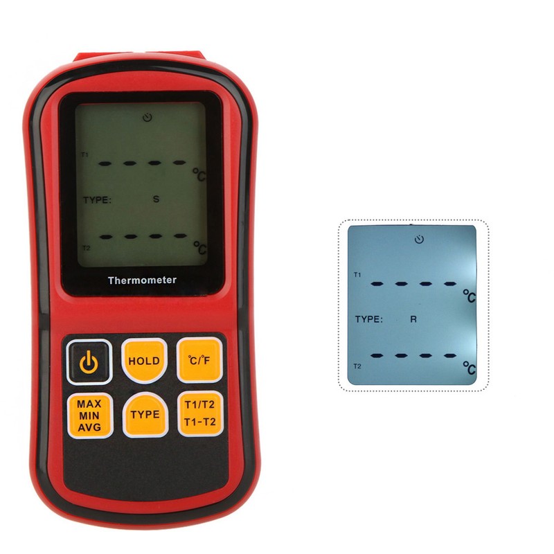 GM1312 Digital Thermometer Dual-channel Temperature Meter Tester for K/J/T/E/R/S/N Thermocouple