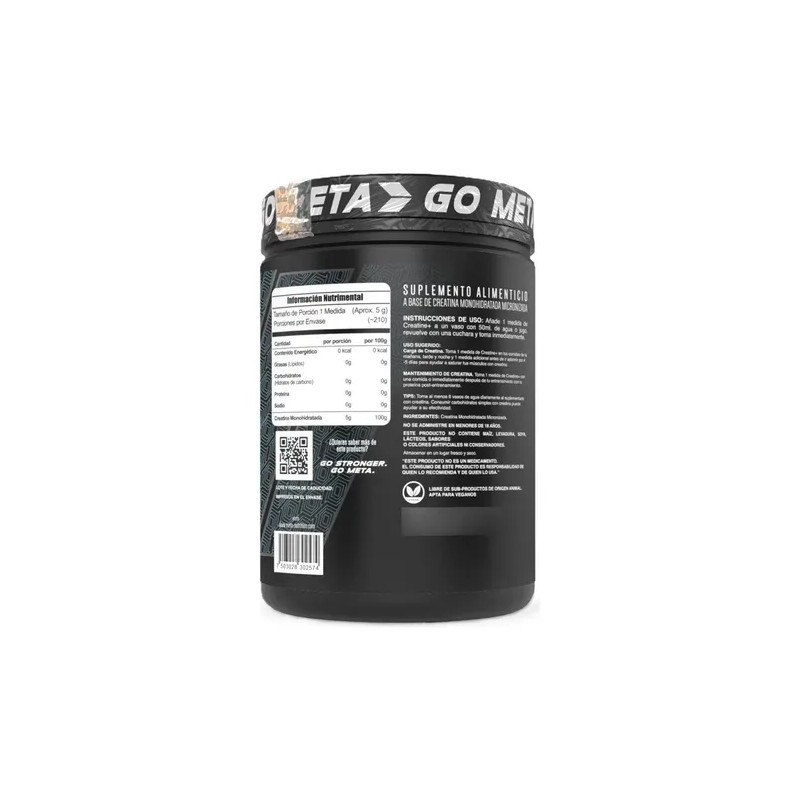 Creatina Meta Nutrition Monohidratada 1050 Gr 210 Servicios