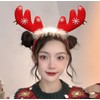 Red Deer Antlers Headband - Christmas Headbands Snowflake White Plush