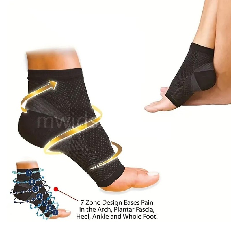 Foot Angel FALW-MC24/6 Anti-Fatigue Compression Foot Sleeve for Plantar Fasciitis