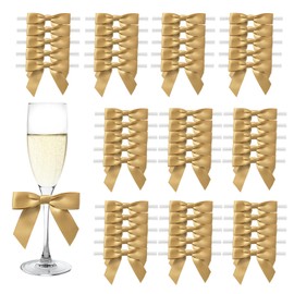 MORSUNBELA Pack of 50 Gift Bows Gift Brown Bows Decoration for Christmas Weddings and Gift Wrapping