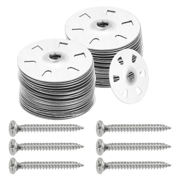 uxcell 1-3/8 Insulation Washers, 100 Set 35mm Metal Foam Board