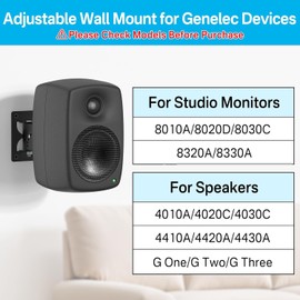 Metal Speaker Wall Mount for Genelec Speaker Mount - Tilt & Swivel Studio Monitor Wall Mount for Genelec G1 G2 G3 8010 8020 8030 8320 8330 and More Studio Monitor Mount with Hardware Kit