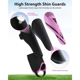 Shin Pads Boys Certified Airsfish Kids Shin Pads with Ankle Protection,High Strength Shin pads,Breathable Non Slip Extended Adjustable Straps,Protective Football Equipment for Boys and Girls