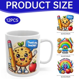 CHNVICK 12 PCS Teacher Appreciation UV DTF Stickers for Mugs
