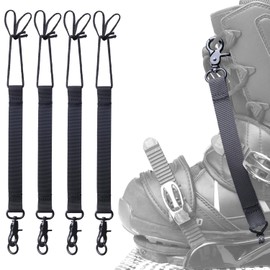 Gradient Fitness Snowboard Leash (4 Pack) | Premium Snowboard Binding Straps, Snowboarding Short Leash Cord with Key Ring, Board Strap Replacement, Snow Board Leash Safety Strap, Ski Glove Leash