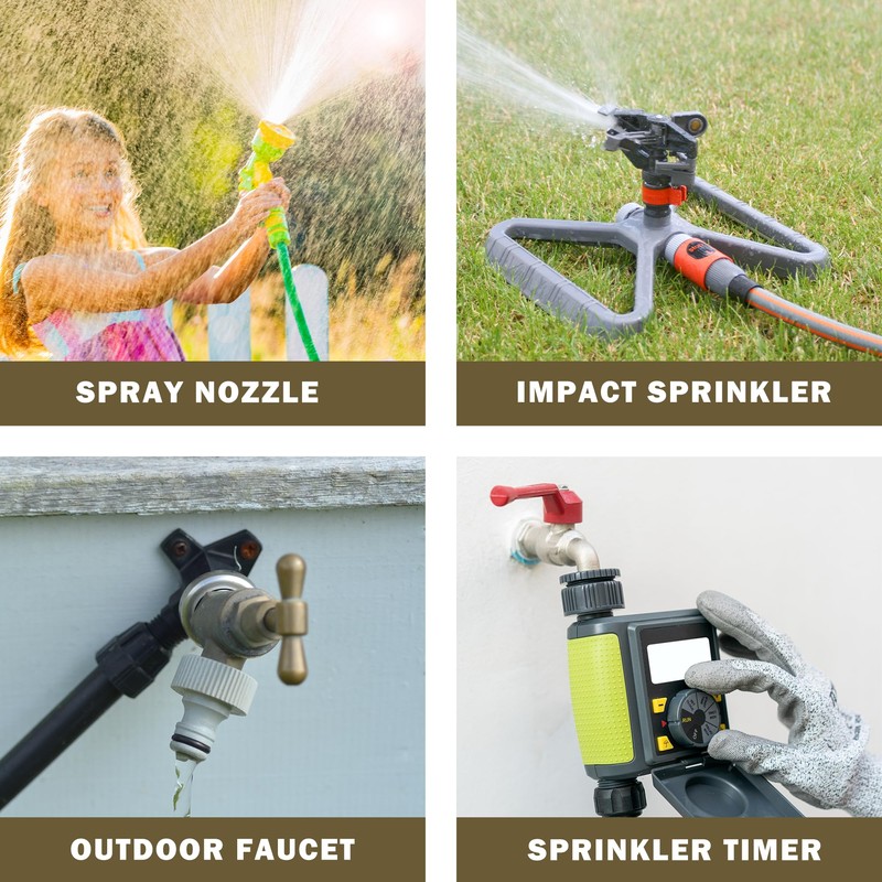 LIULO TOOL Garden Hose Repair Kit, 3 Sets Aluminum Alloy