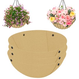 3PCS 14 Inch Round Hanging Basket Liners Fabric Hanging Plant Liners Non-Woven Planter Liners Beige Felt Liners Replacement Inserts for Hanging Baskets Outdoor Plants - Avoid Bird Nesting