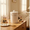 Ronasip White Ceramic Bathroom Organizer and Storage Jars with Lid,