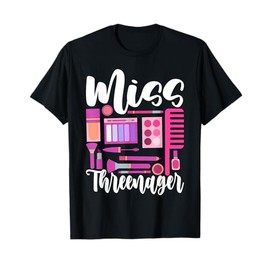 Miss Threenager Spa Makeup 3rd Birthday Family Party Outfit T-Shirt