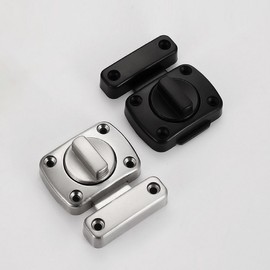 Rotary Bathroom Door Lock Black Door Handle 2ea