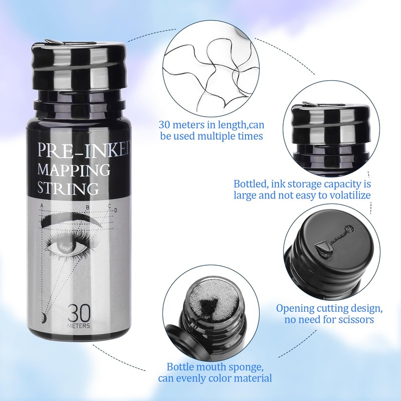 ATOMUS Eyebrow Mapping String 1 Bottle Pre-inked 30m(98ft) Microblading String