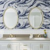 VaryFloral White Navy Blue Marble Contact Paper for Countertops Peel