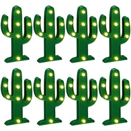 8 Pcs LED Night Light Cactus Night Table Lamp Cactus Party Decorations Cute Mini Cactus Lamp LED Cactus Light for Bedroom Garden Home Cinco De Mayo Mexican Party Decor Gift (10 x 5.71 x 1.1 In)