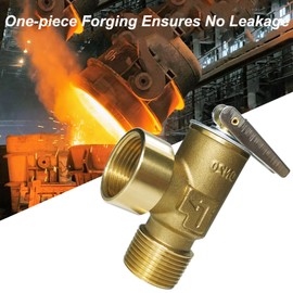 LECLOC Water Heater Pressure Relief Valve, Set 150 psi, Max Heater Input 510,000 BTU/h Automatic Safety Relief Valve, Thickened Brass Body with Stainless Steel Pressure Spring, 3/4 inch NPT Connection