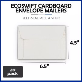 EcoSwift 20 - 6.5x4.5 "EcoSwift" Brand Self Seal Rigid Photo Cardboard Envelope Mailers