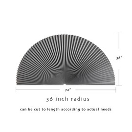 Arch Window Shade Blinds Cellular Shades Honeycomb Fabric Half Circle Window Shade Half Moon Blackout Blinds 72" L x 36" W(Gray/White)