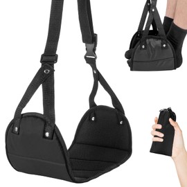 Airplane Foot Rest – Portable Adjustable Foot Hammock for Travel – Comfortable Foot Support for Long Flights and Office Use – Relieve Fatigue & Improve Comfort