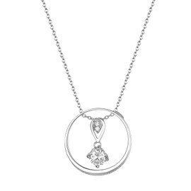 OIDEA Women's Heart Necklace Heart Love Pendant Cubic Zirconia Fashion Jewellery Gift for Women Wife Girlfriend Daughter, Cubic Zirconia, Cubic Zirconia