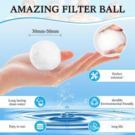 DTXYBC Filter Balls Pool, 700 g Filter Balls for Pool Sand Filter, Suitable for Sand Filter Systems, Swimming Pool, Filter Pump, Aquarium Sand Filter, Filter Sand 25 kg Replace