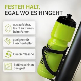 INSTICK Sport Bundle - Light Green Bicycle Bottle 0.8 L + Sports Glasses Black + 2 Sports Drink Powders Citrus & Grapefruit - Sugar-Free, with Vitamins & Minerals - Ideal for Fitness & Outdoor Use