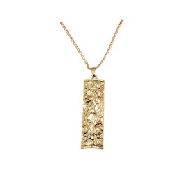 Hawaiian Floral Bar Pendant Necklace