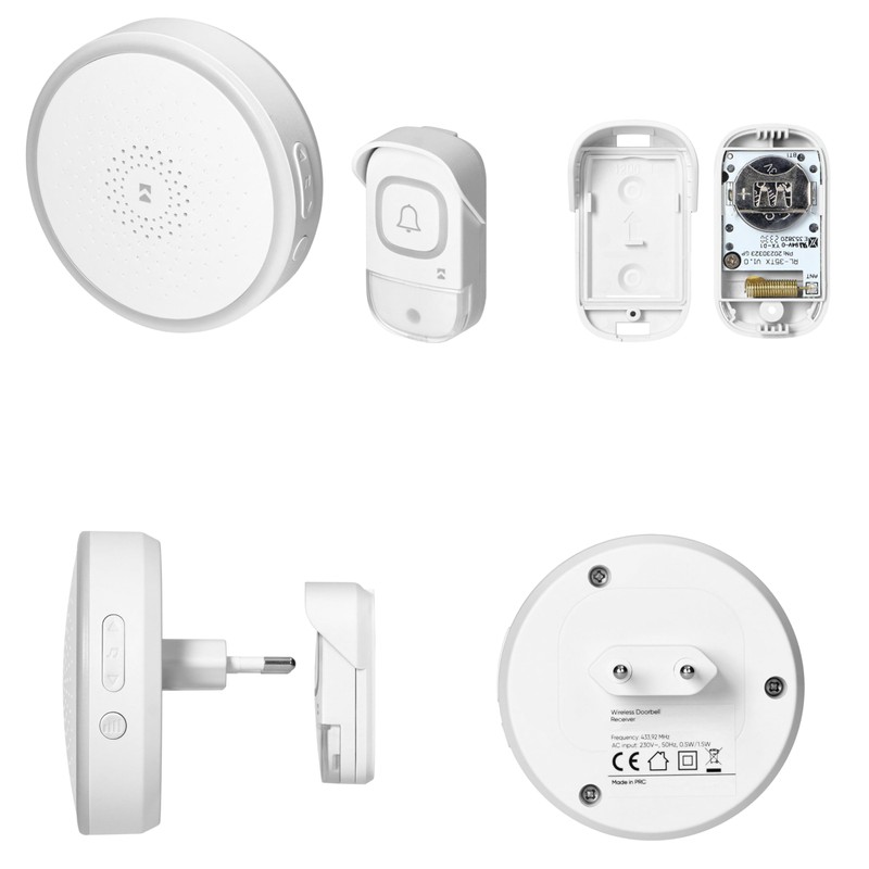 RGB LED Wireless Doorbell IP55 230 V, 300 m, 60