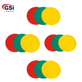 GSI Colorful Spot Markers Anti Slip Skid Rubber Dots for Drills and Training School Teaching (8 inch), Assorted Bright & Neon Colors (Alphanumeric Combo)