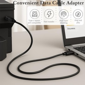 Ceemiaa USB-C to USB-B 2.0 Printer & MIDI Cable (3.3FT) – Compatible with Yamaha, Casio Digital Piano, DJ Controllers, and Scanners – 1M, Black