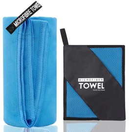 yenlk Microfibre Towel - compact, ultra lightweight & quick dry towel, the perfect gym, travel & beach towel swimming towel for sports, camping & hiking-80x40cm (Blue, 80 x 40cm)