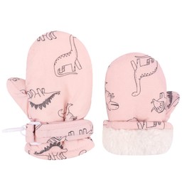 YMYDYFC Toddler Mittens Toddler Snow Gloves Baby Boys Girls Mittens Baby Winter Warm Gloves 1t 2t 3t 4t, Dinosaur Pink Waterproof