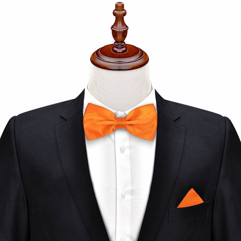 Medsuo Adjustable Bowtie, Men BowtiePre-Tied Bow Tie for Parties (Orange)