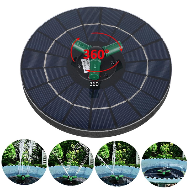 Mipcase Solar Fountain Pump with RGB Lights Solar Feature for