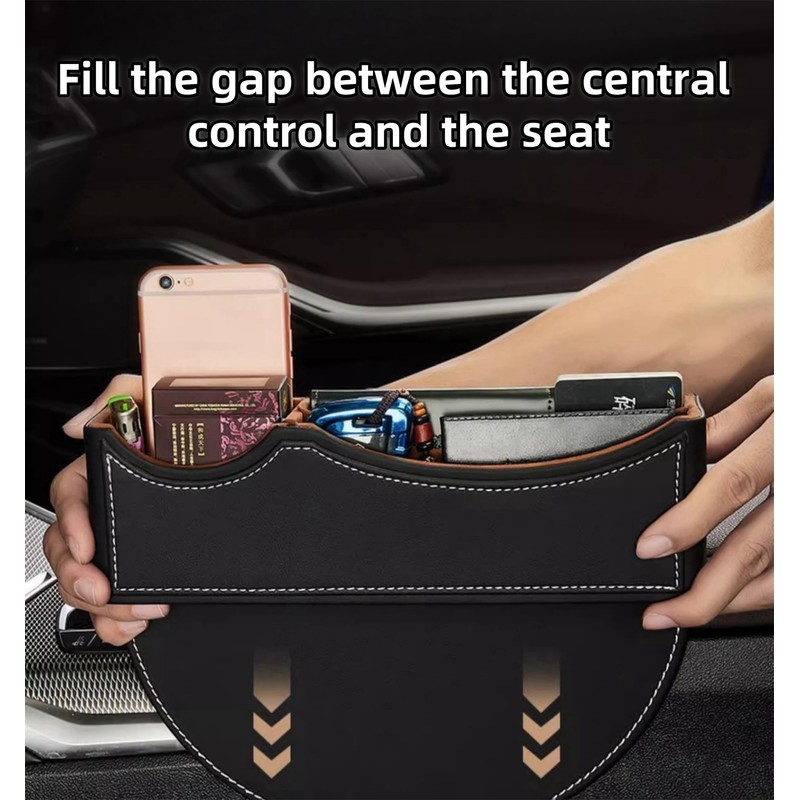 Car Seat Gap Organizer Large Capacity Leather Storage Box with