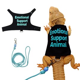 Bearded Dragon Harness and Leash Set - Adjustable Lizard Traction Rope Outdoor Walking Training Leash Reptile Emotional Support Animal Costume Accessories for Bearded Dragon Lizard Small Pets (Blue)