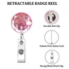 1Pcs Pink Badge Reel Glitter Retractable Badge Reel Acrylic Retractable