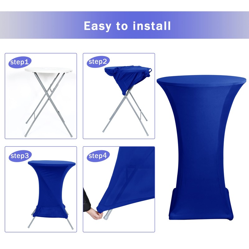 HolidayIdeas Cocktail Table Covers, 2 Pack - Fitted Stretch Spandex