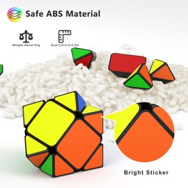 Vdealen Skewb Speed Cube, Irregular Puzzle Magic Cube Smooth Sticker Cube, 3D Sequential Puzzle Cube Brain Teaser Toys for Fast Cubing Fun for Kids and Adult