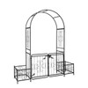 YLIEHS Elegant Iron Garden Arch with Door, Climbing Plants and