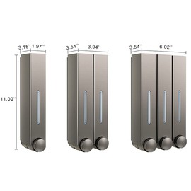 Shampoo Dispenser for Shower Wall 3 Chamber Shampoo and Conditioner Dispenser No Drill Body Wash Soap Dispenser Set for Hotel Bathroom