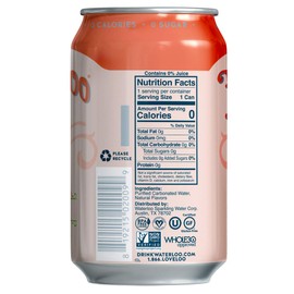 Waterloo Sparkling Water, Peach Naturally Flavored, 12 Fl Oz Cans, Pack of 12 | Zero Calories | Zero Sugar or Artificial Sweeteners | Zero Sodium