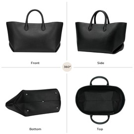 CHUNLI Leather Tote Bag for Women, Large Top-handle Handbags with Detachable Pocket for Work Travel Events Casual