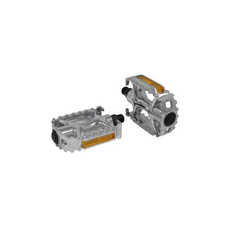 Benotto Pedal NWL-979 9/16 con Reflejantes Aluminio Plata