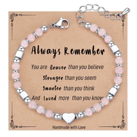 SUIMZESTI Tiny Gemstone Beaded Bracelets for Women Teens, Granddaughter Niece Inspirational Gift, Easter Basket Stuffers Friendship Bracelet Gifts for Mom Wife Sister Daughter on Birthday Mothers Day