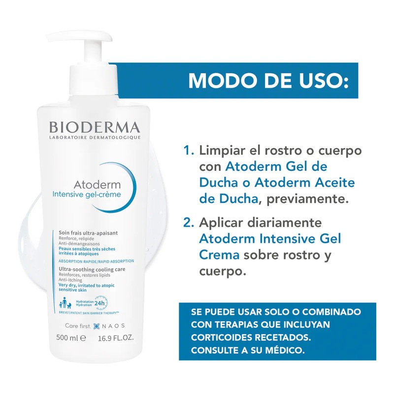 Bioderma Atoderm Intensive Gel Crema 500ml Ultraligera Seca