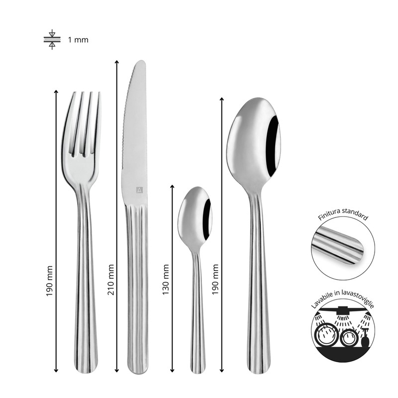 PRADEL ESSENTIEL - Set di posate da 24 pezzi per